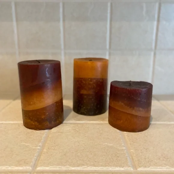Set of 3 Pillar Candles - Picture 2 of 2